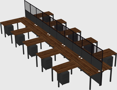 Shared l-shape cubicle