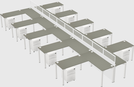 Shared l-shape cubicle