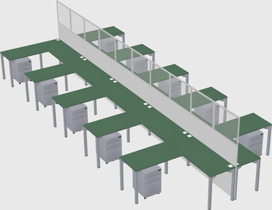 Shared l-shape cubicle