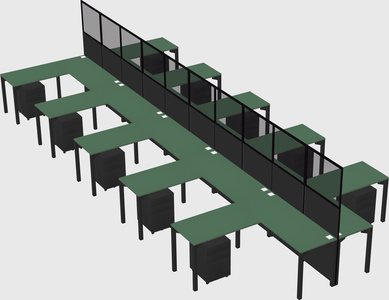 Shared l-shape cubicle