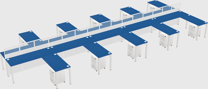 Shared l-shape cubicle