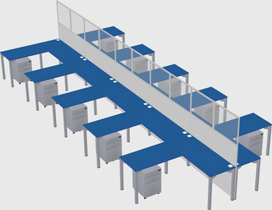 Shared l-shape cubicle