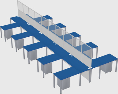 Shared l-shape cubicle