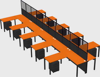 Shared l-shape cubicle