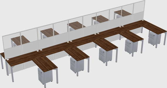 Shared l-shape cubicle