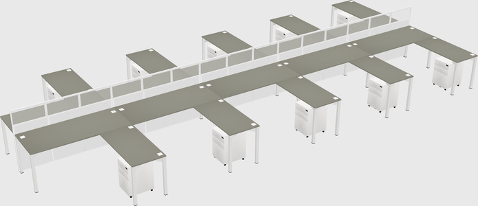 Shared l-shape cubicle