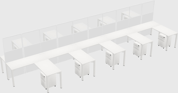 Shared l-shape cubicle