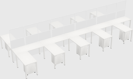 Shared l-shape cubicle