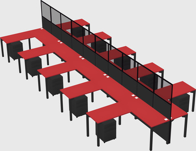 Shared l-shape cubicle