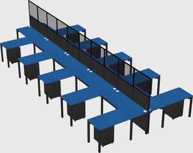Shared l-shape cubicle