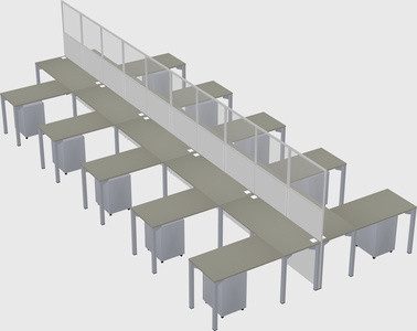 Shared l-shape cubicle