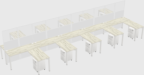 Shared l-shape cubicle