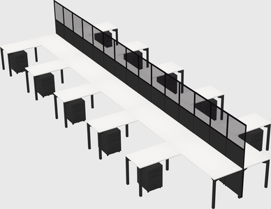 Shared l-shape cubicle