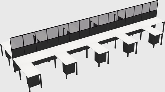 Shared l-shape cubicle