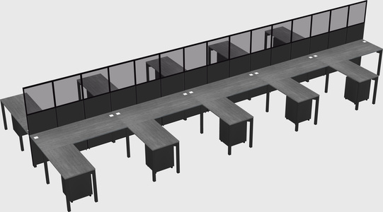 Shared l-shape cubicle