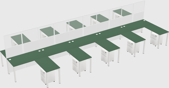Shared l-shape cubicle