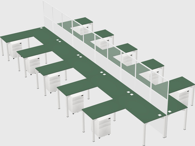 Shared l-shape cubicle