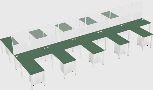 Shared l-shape cubicle