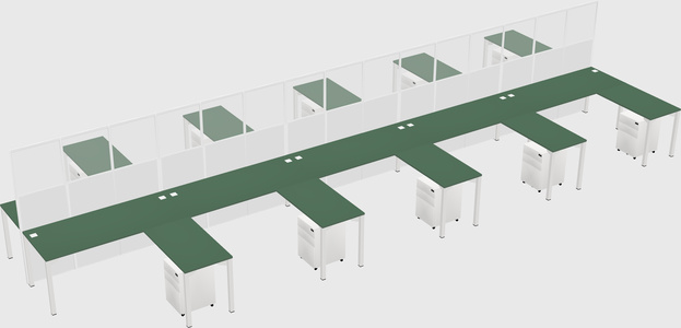 Shared l-shape cubicle