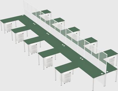 Shared l-shape cubicle