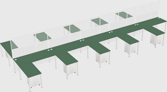 Shared l-shape cubicle