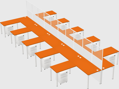 Shared l-shape cubicle