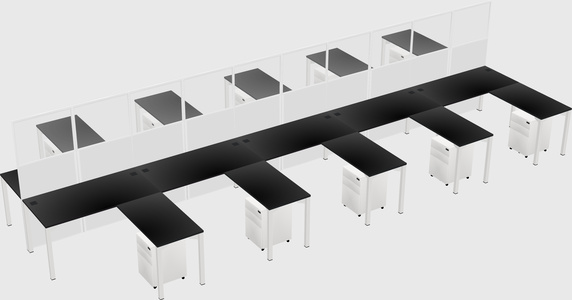 Shared l-shape cubicle