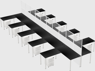 Shared l-shape cubicle