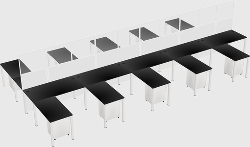 Shared l-shape cubicle
