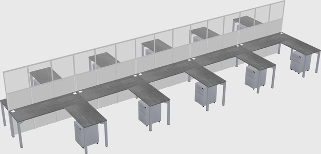 Shared l-shape cubicle