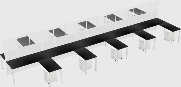 Shared l-shape cubicle