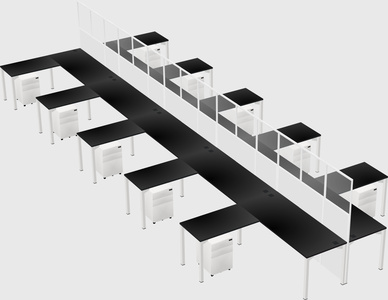 Shared l-shape cubicle
