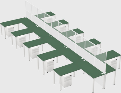 Shared l-shape cubicle