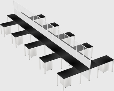 Shared l-shape cubicle