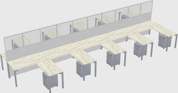 Shared l-shape cubicle