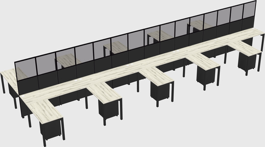 Shared l-shape cubicle