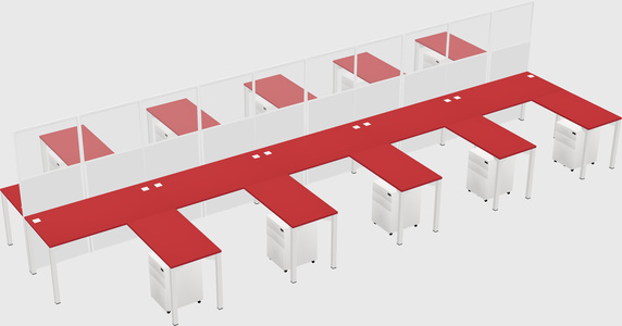 Shared l-shape cubicle
