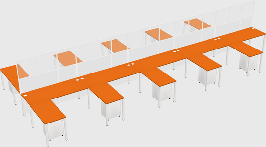 Shared l-shape cubicle