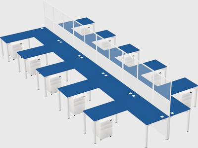Shared l-shape cubicle