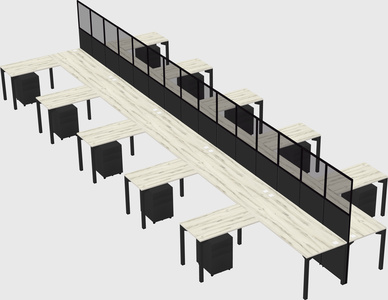 Shared l-shape cubicle