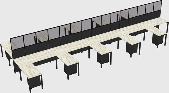 Shared l-shape cubicle