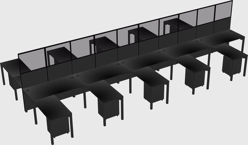 Shared l-shape cubicle