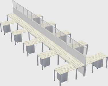 Shared l-shape cubicle