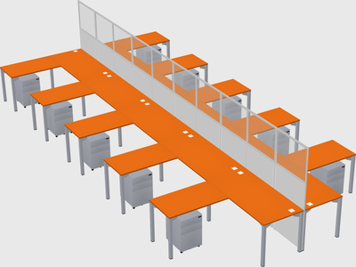 Shared l-shape cubicle