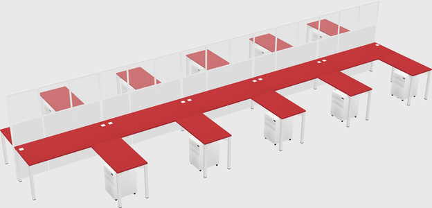 Shared l-shape cubicle