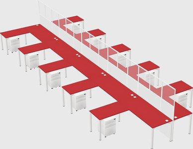 Shared l-shape cubicle