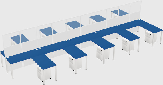 Shared l-shape cubicle