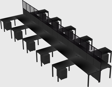 Shared l-shape cubicle