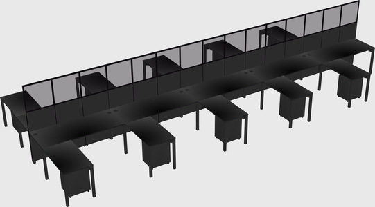 Shared l-shape cubicle