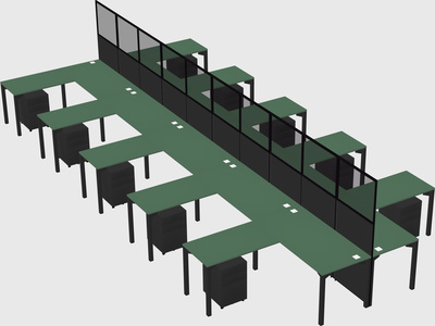 Shared l-shape cubicle